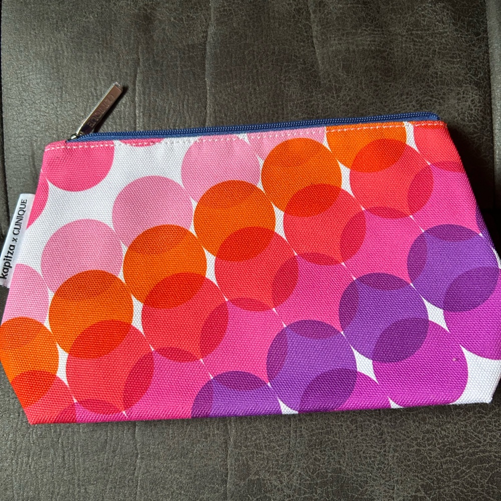 NEW Lot of 3 Kapitza x Clinique Makeup Travel Bags Pouches Colorful Geometric - Picture 6 of 11